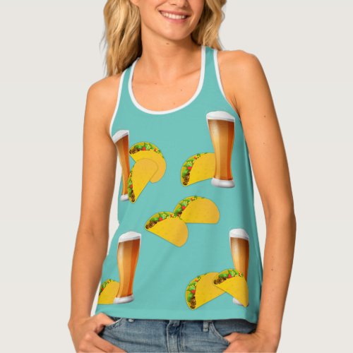 Taco Beer  Lover Beach Fun Summer Tank Top