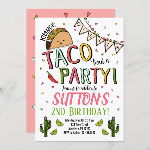 Taco Birthday Party Invitation Cinco De Mayo