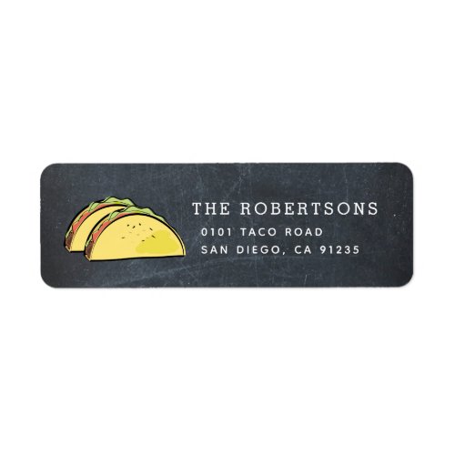 Taco Black Chalkboard Address Label