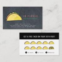 Taco Black Chalkboard Social Media Loyalty Card