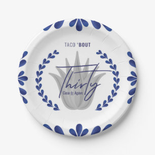 Taco' Bout 30 Blue/Silver Tequila Plates