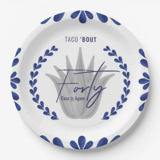 Taco' Bout 40 | Blue/Silver Tequila Paper Plates