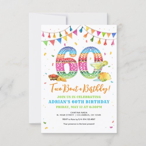 Taco Bout 60th Birthday Invitation