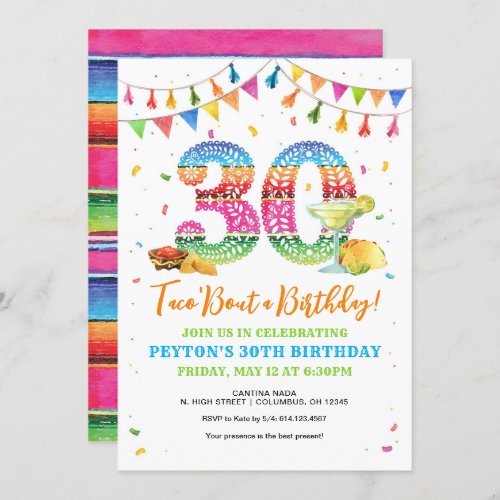 Taco Bout a 30th Birthday Fiesta Invitation