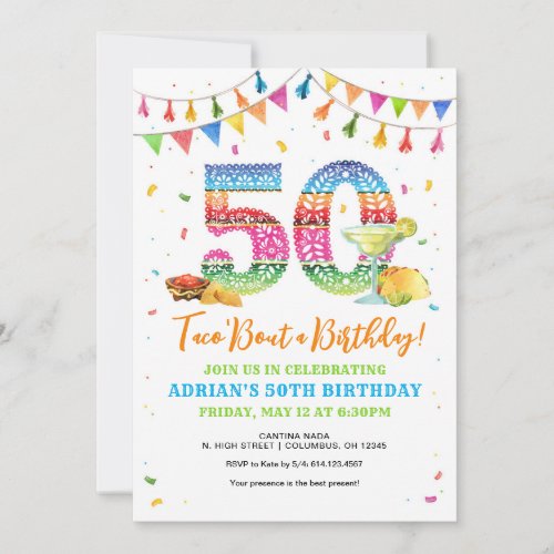 Taco Bout a 50th Birthday Invitation
