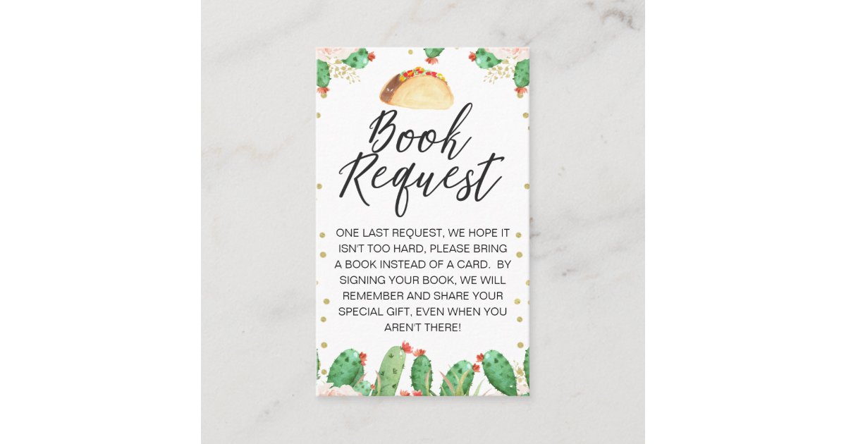 Taco Bout A Baby Baby Shower Book Request Insert | Zazzle