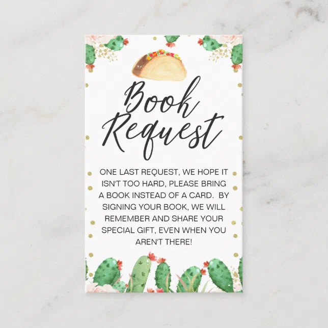 Taco Bout A Baby Baby Shower Book Request Insert | Zazzle