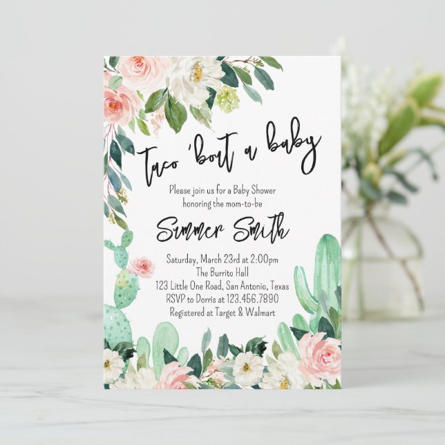 Taco Bout a Baby Baby Shower Invitation (Standing Front)