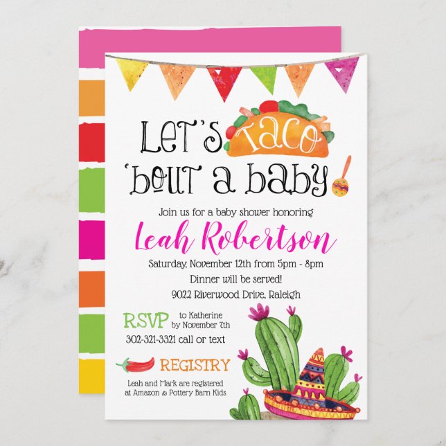 Taco bout a Baby - Baby Shower Invitation (Front/Back)