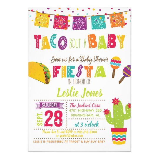 Taco Bout a Baby Baby Shower Invitation - White | Zazzle.com