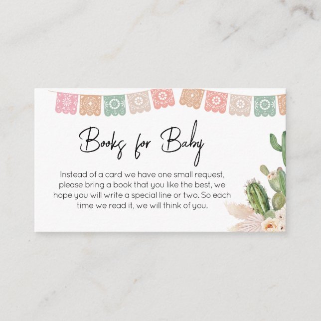 Taco Bout A Baby Boho Baby Shower Books for Baby Enclosure Card (Front)