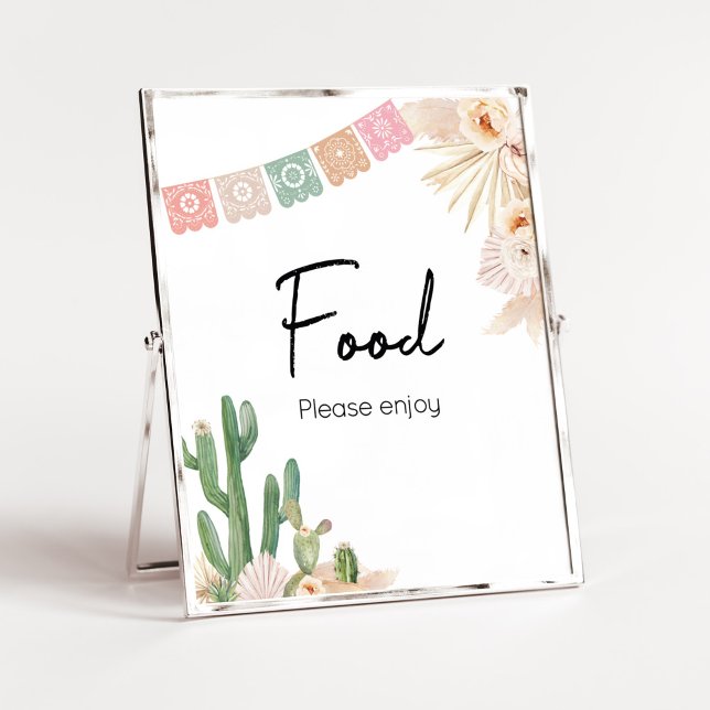 Taco Bout A Baby Boho Baby Shower Food Poster (Cactus Baby Shower Food Sign)