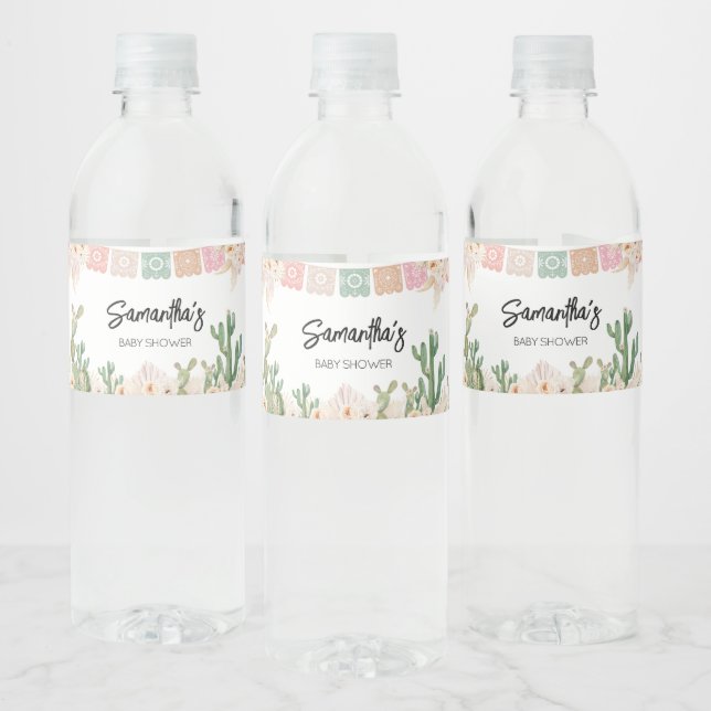 Taco Bout A Baby Boho Baby Shower  Water Bottle Label (Bottles)