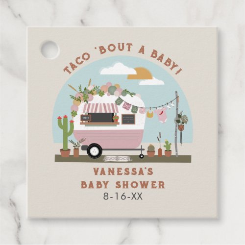 Taco Bout A Baby Boho Camper Girl Baby Shower  Favor Tags