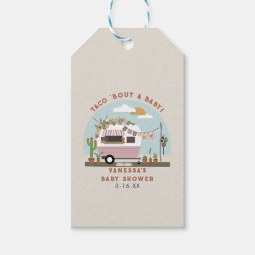 Taco Bout A Baby Boho Camper Girl Baby Shower  Gift Tags