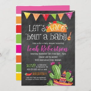 Taco bout a Baby - Chalkboard Baby Shower Invitation
