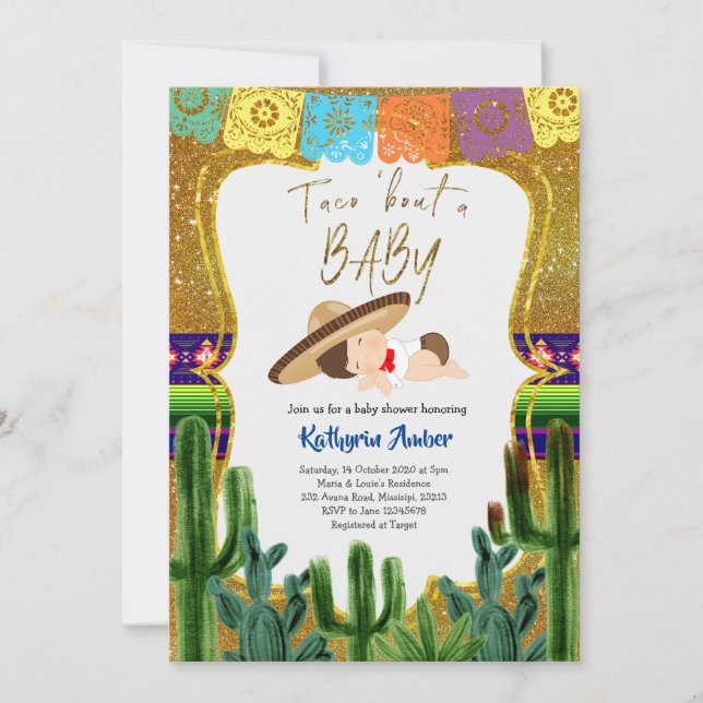 Taco bout a Baby Charro Boy  Invitation (Front)