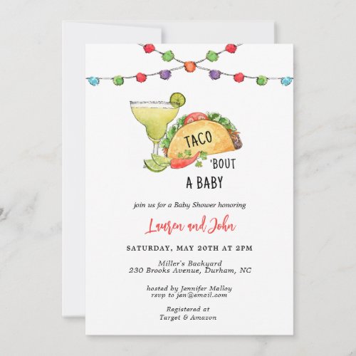 Taco Bout A Baby Couples Baby Shower Fiesta  Invitation