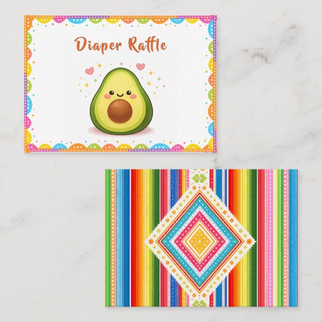 Taco bout a Baby Diaper Raffle Business Card (Front/Back)