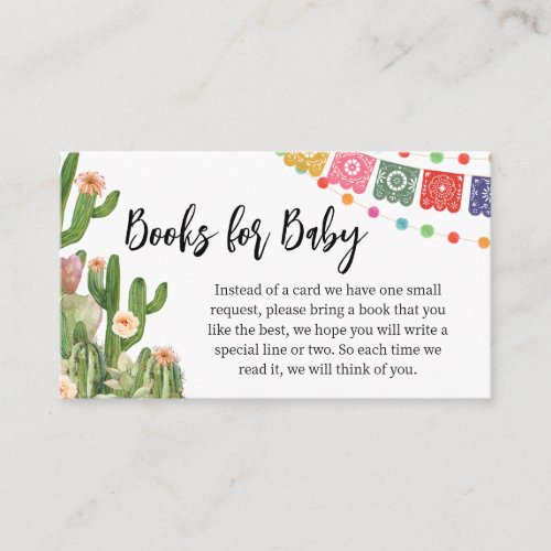 Taco Bout A Baby Fiesta Baby Shower Books for Baby Enclosure Card