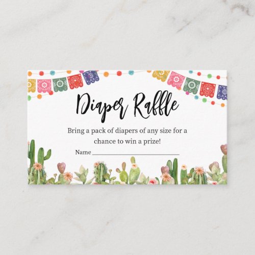 Taco Bout A Baby Fiesta Baby Shower Diaper Raffle Enclosure Card