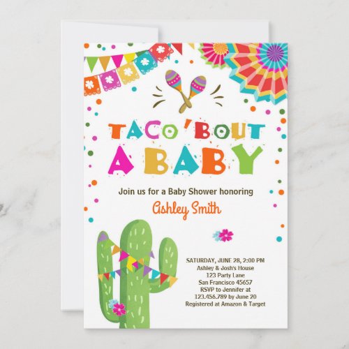 Taco Bout a Baby Fiesta Baby shower invitation