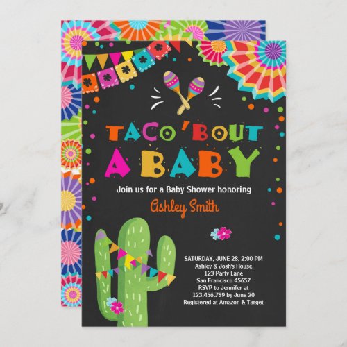 Taco Bout a Baby Fiesta Baby shower invitation