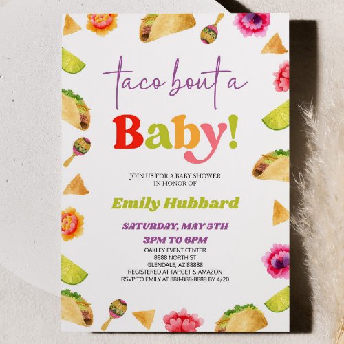 Taco Bout A Baby Fiesta Baby Shower Invitation