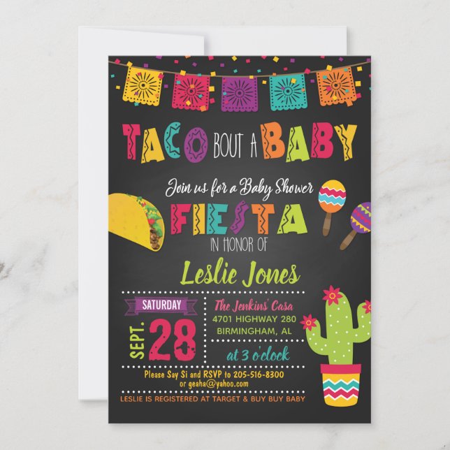 Taco Bout a Baby Fiesta Baby Shower Invitation (Front)