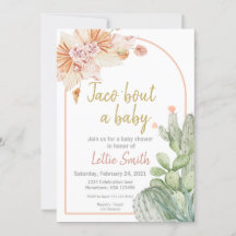 Taco 'Bout a Baby, Fiesta Baby Shower Invitation,