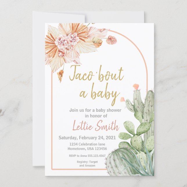 Taco 'Bout a Baby, Fiesta Baby Shower Invitation,  Invitation (Front)