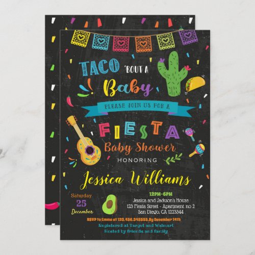 Taco Bout a Baby  Fiesta  Baby Shower Invitations