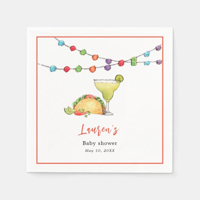 Taco bout a baby  Fiesta  Baby shower  Napkins (Front)