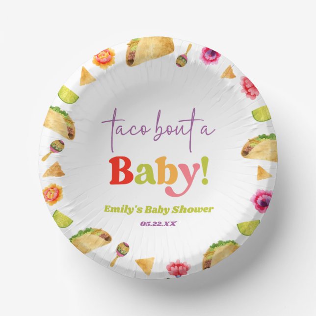 Taco Bout A Baby! Fiesta Baby Shower Paper Bowls (Front)