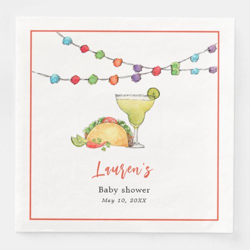 Taco bout a baby  Fiesta  Baby shower  Paper Dinner Napkins