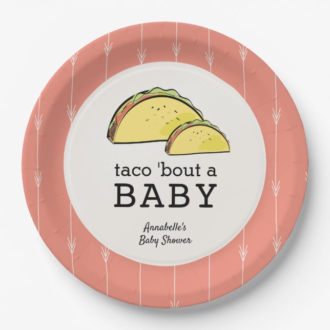Taco Bout a Baby Fiesta Baby Shower Paper Plates (Front)