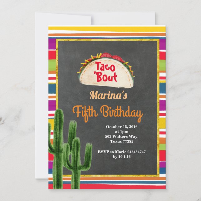 Taco 'Bout A Baby Fiesta Birthday Invitation (Front)