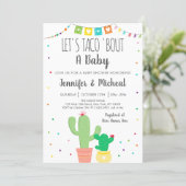 Taco 'Bout A Baby Fiesta Cactus Baby Shower Invitation (Standing Front)