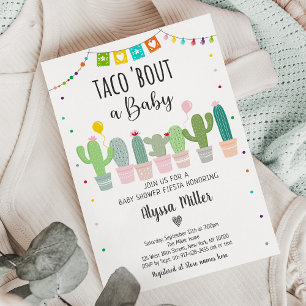 Taco Bout A Baby Fiesta Cactus Baby Shower Invitation