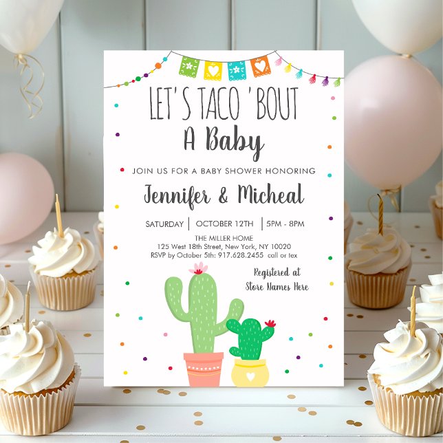 Taco 'Bout A Baby Fiesta Cactus Baby Shower Invitation (Creator Uploaded)