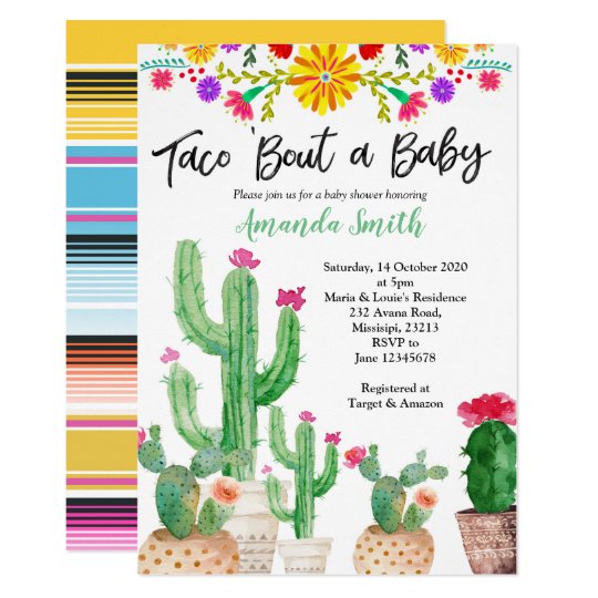 Taco Bout A Baby Fiesta cactus baby shower Invite | Zazzle.com