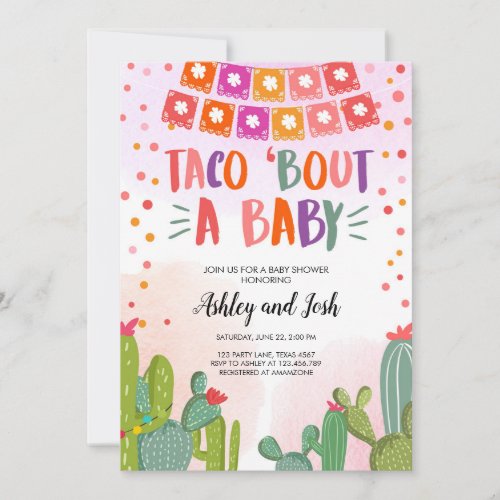 Taco Bout a Baby Fiesta Couples Baby Shower Invitation