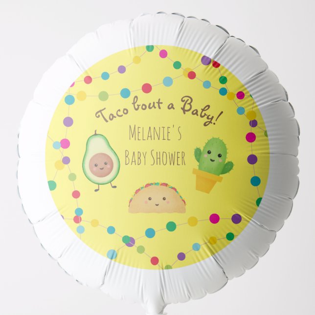 "TACO BOUT A BABY!" FIESTA DECORATION BALLOON (Front)