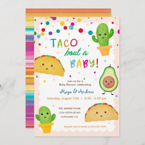 Taco bout a baby _ fiesta theme baby shower invitation