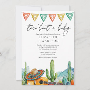 Taco Bout A Baby Fiesta Watercolor Baby Shower Invitation