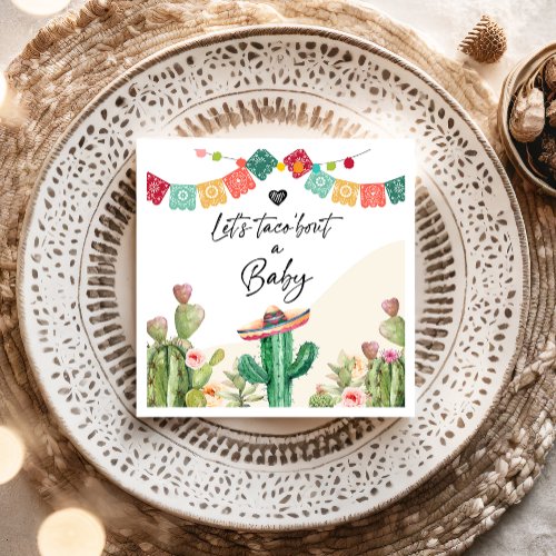 Taco Bout a Baby Fiesta Watercolor Cactus Shower Napkins