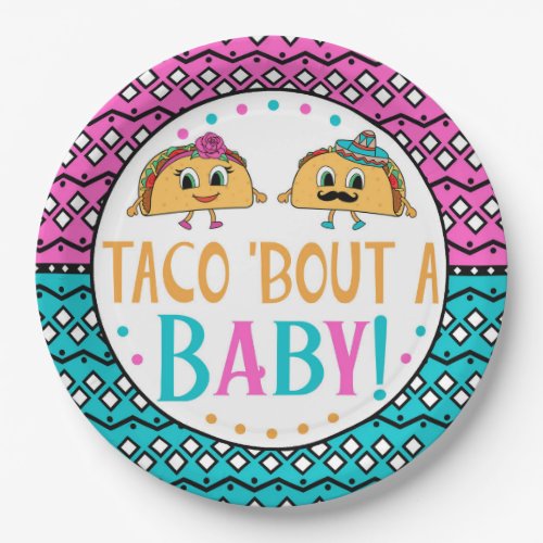 Taco Bout A Baby  Gender reveal plates Paper Plates