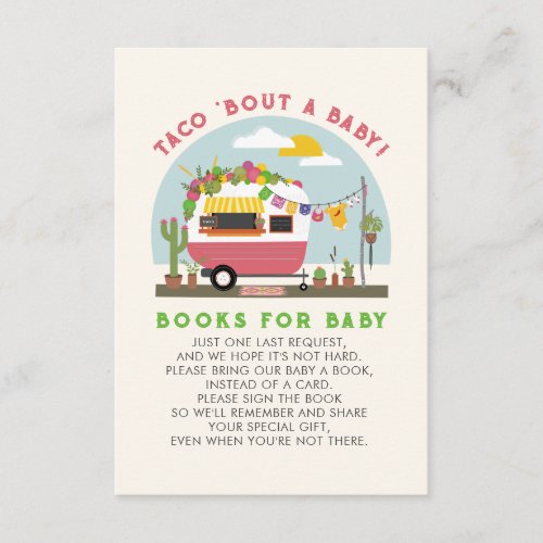 Taco Bout A Baby Girl Baby Shower Book Request Enclosure Card