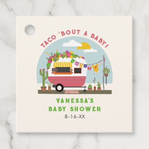Taco Bout A Baby Hot Pink Girl Baby Shower Favor Tags