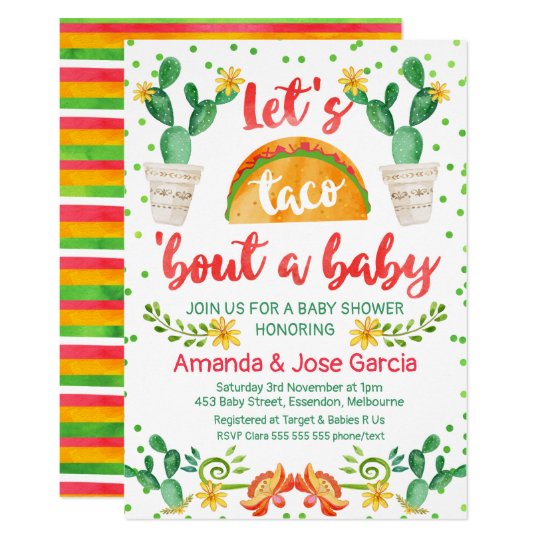 Taco Bout A Baby Invitation | Zazzle.com